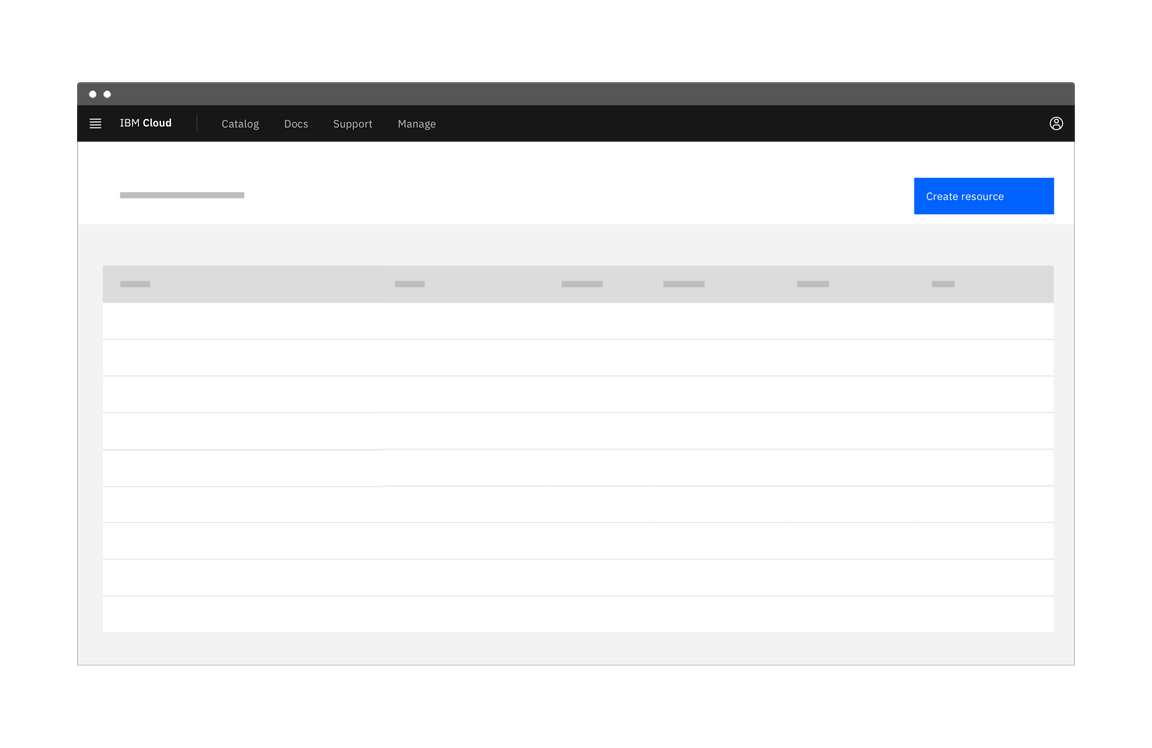 First phase of a dashboard using skeleton states to demonstrate progressive loading